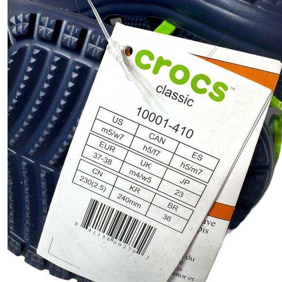 CROCS Classic Unisex Clogs Navy Blue W/7 M/5 Comfort Minimalist Y2k Beach New - Picture 7 of 10